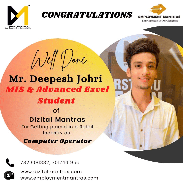 Deepesh MIS & Advanced Excel Student