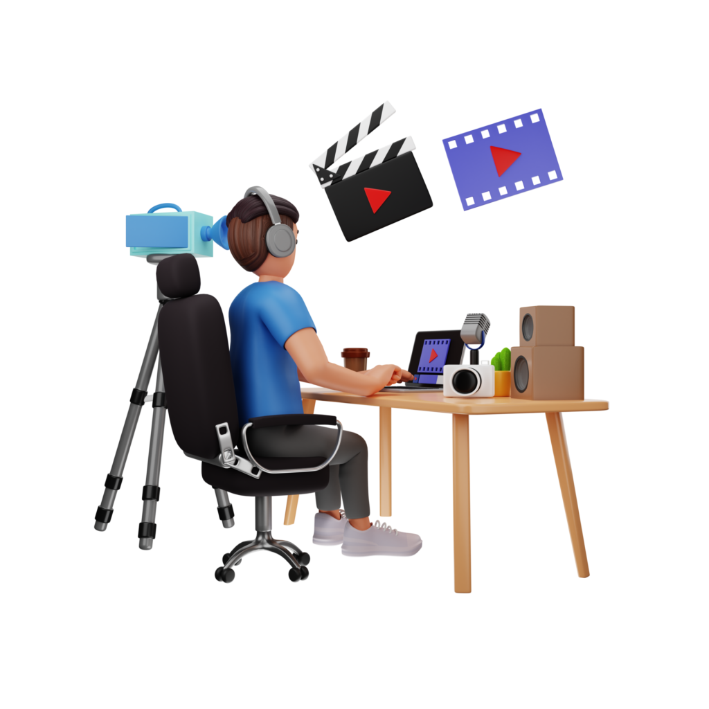 video editor 3d character illustration png