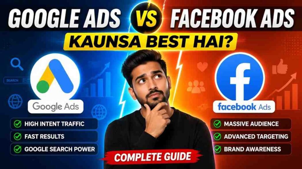 Best Google Ads vs Facebook Ads – Kaunsa Best Hai? (Complete Guide)