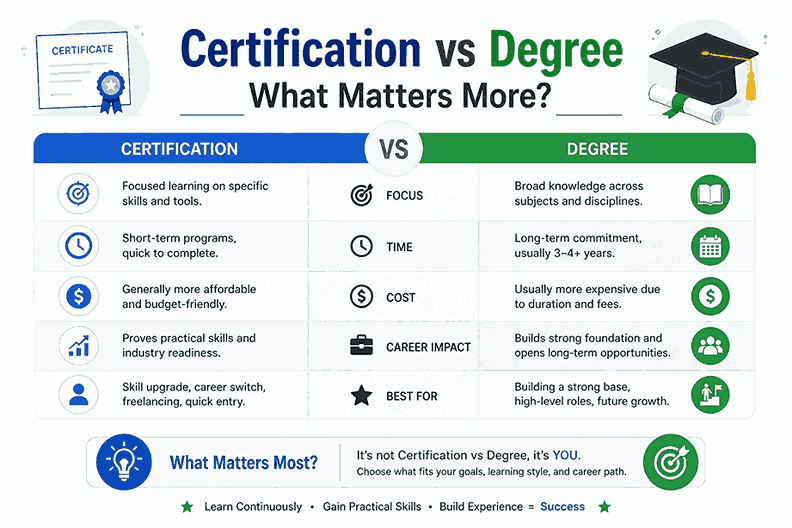 Certification vs Degree What Matters More
